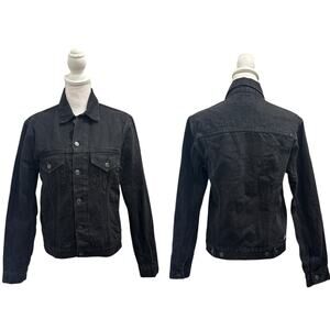 Denim & Supply Ralph Lauren Black Denim Trucker Jacket Utility Workwear Heritage